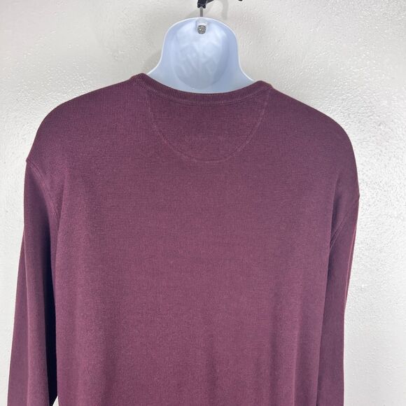 Goodfellow & Co Long Sleeve Shirt Men 2XL Burgundy Henley Knit Pullover - Picture 10 of 12
